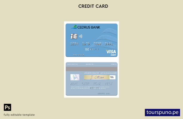 lista para imprimir plantilla de tarjeta de débito visa Cedrus Bank de Líbano